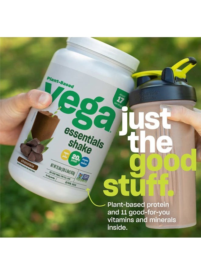Essentials Plant Based Protein Powder, Chocolate - Vegan, Superfood, Vitamins, Antioxidants, Keto, Low Carb, Dairy Free, Gluten Free, Pea Protein for Women & Men, 1.4 lbs (Packaging May Vary)