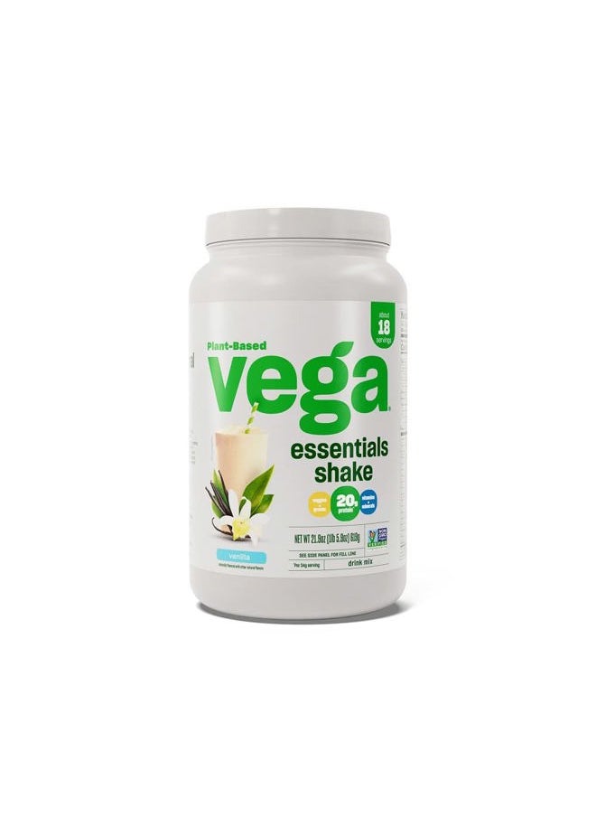 Essentials Plant Based Protein Powder, Vanilla - Vegan, Superfood, Vitamins, Antioxidants, Keto, Low Carb, Dairy Free, Gluten Free, Pea Protein for Women & Men, 1.3 lbs (Packaging May Vary)