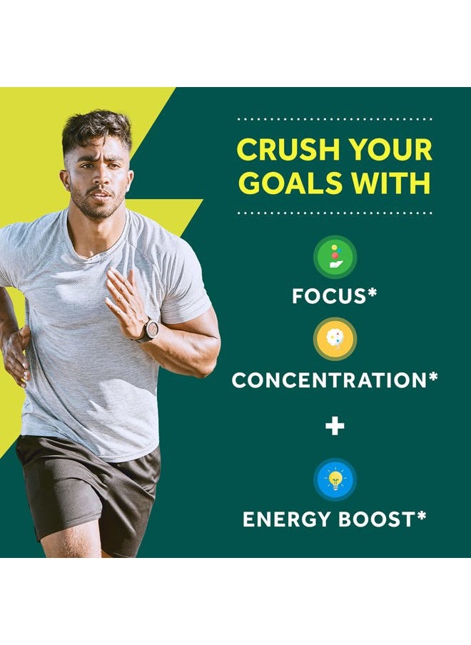 Brain + Energy Gummies, Nootropic Brain Supplements for Focus and Concentration with Neurofactor, Vitamin B12 & Caffeine for an Energy Boost*, 75ct Natural BlackBerry