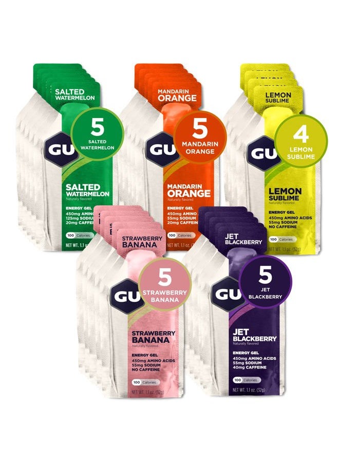 Energy Original Sports Nutrition Energy Gel, Vegan, Gluten-Free, Kosher, and Dairy-Free On-the-Go Energy for Any Workout, 24-Count, Assorted Fruity Flavors