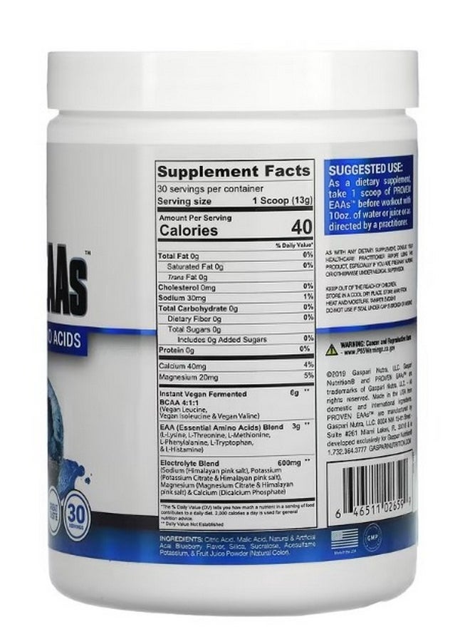 Proven EAAs with 9 Essential Amino Acids Blueberry Acai 13.75 oz 390 g