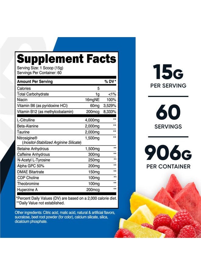 Pre-X Xtreme Pre-Workout Complex Powder, Fruit Punch, 60 Servings, Vegetarian, Non-GMO and Gluten Free