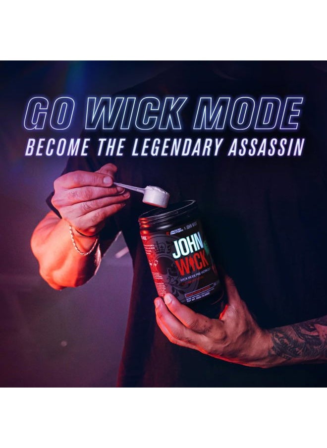 X John Wick - Wick Mode Pre Workout Powder - Intense Energy, Battle-Ready Focus, Unstoppable Commitment, and Sheer Will - 40 Servings, Last Tropical Sunrise