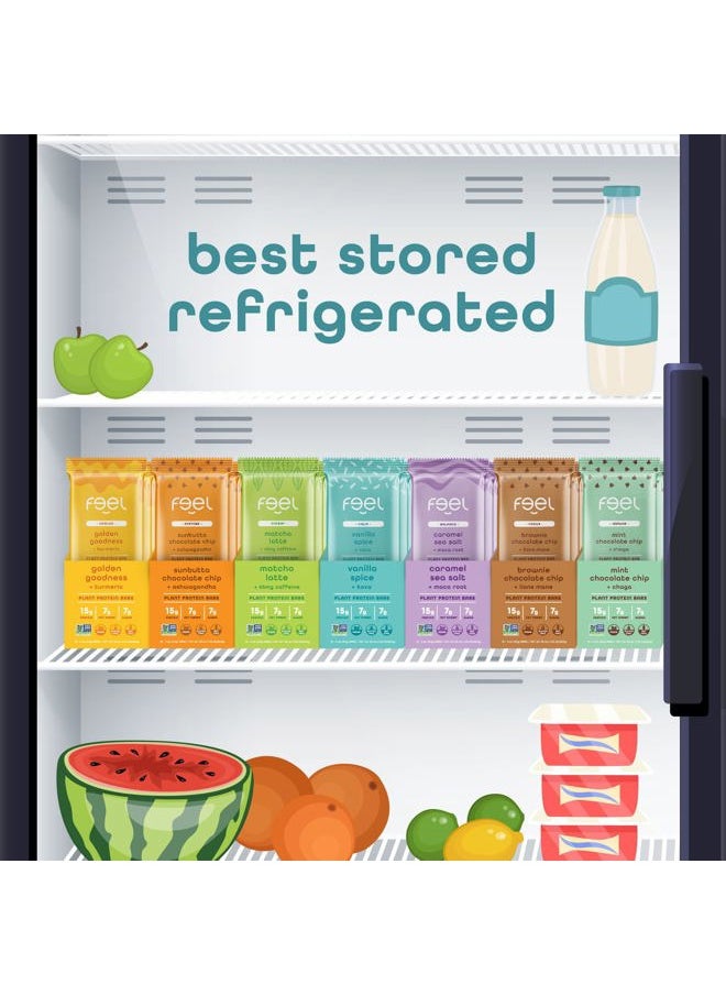 Feel Vegan Protein Bars - Keto, Gluten Free, Organic, 15g Protein - Dairy Free, Low Sugar - Variety Pack (6 Flavors, 6 Pack)