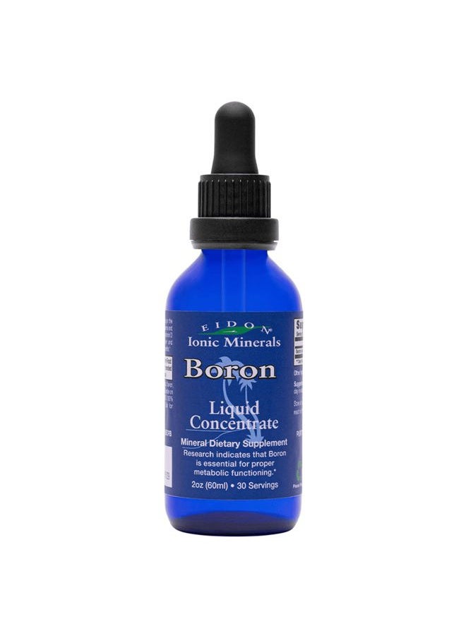 Liquid Boron Drops - Ionic Mineral Boron Supplement, Essential Element to Support Brain and Bone Health, Bioavailable, No Preservatives or Additives - 2 oz