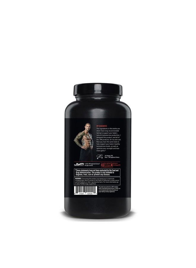 Alpha JYM Testosterone Support | Male Vitality, Hormone Optimization, Ashwagandha, Fenugreek, Eurycoma, Damiana, Quercetin, DIM | JYM Supplemental Science | 180 Vegetarian Capsules