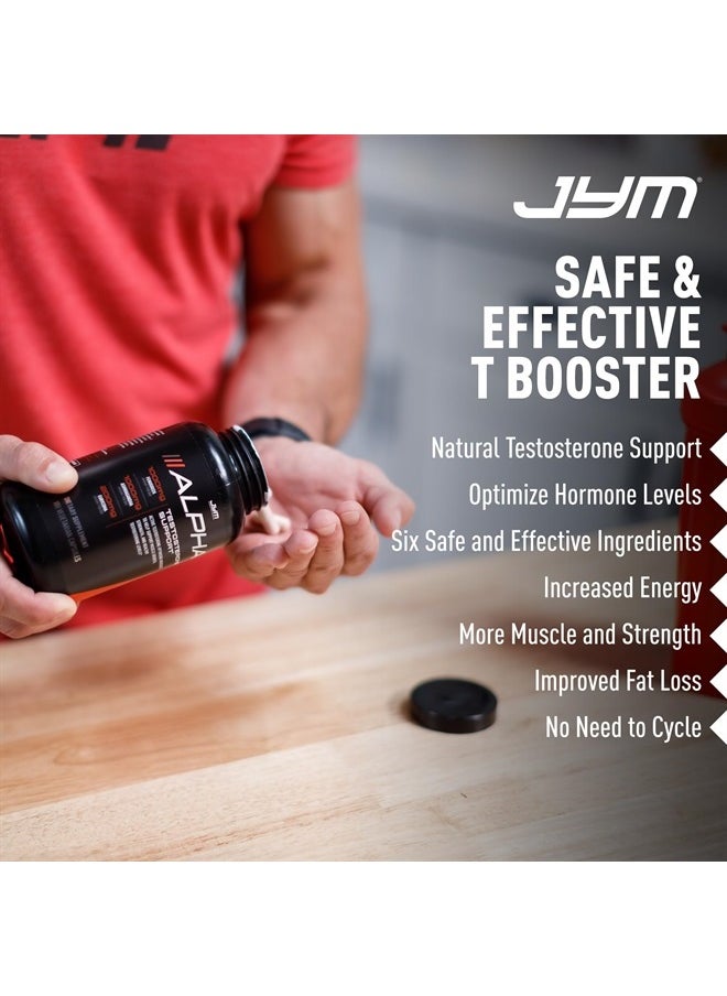 Alpha JYM Testosterone Support | Male Vitality, Hormone Optimization, Ashwagandha, Fenugreek, Eurycoma, Damiana, Quercetin, DIM | JYM Supplemental Science | 180 Vegetarian Capsules