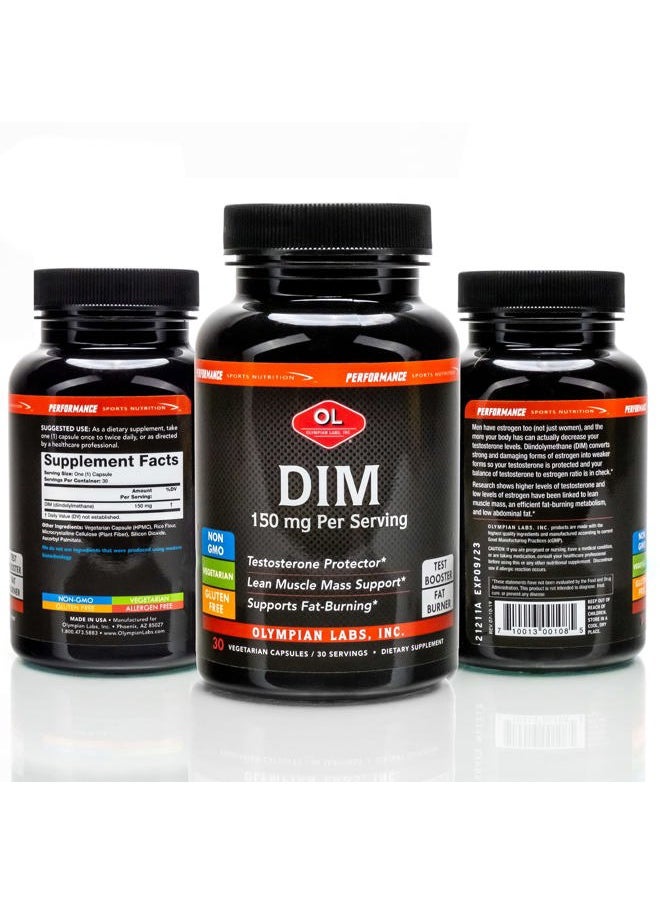 DIM 150mg - DIM Diindolylmethane Supplement Capsules Supporting Hormone Balance, Clear Skin, PCOS, & Aid in Fitness Regimes - 30 Capsules (30 Day Supply)
