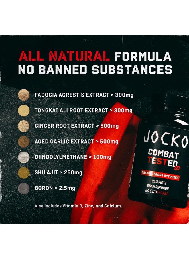 Test Booster for Men - Natural Endurance, Stamina, & Strength Booster - Muscle Builder for Men & Nitric Oxide Support with Ginger Root, Shilajit, & Tongkat Ali, 120ct (30 Servings)