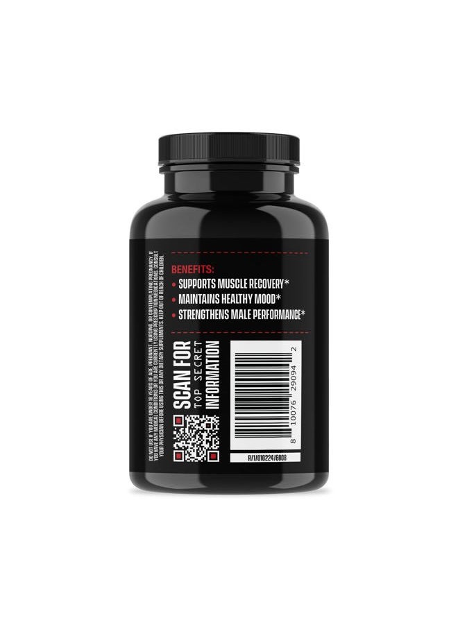 Test Booster for Men - Natural Endurance, Stamina, & Strength Booster - Muscle Builder for Men & Nitric Oxide Support with Ginger Root, Shilajit, & Tongkat Ali, 120ct (30 Servings)