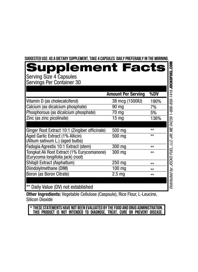 Test Booster for Men - Natural Endurance, Stamina, & Strength Booster - Muscle Builder for Men & Nitric Oxide Support with Ginger Root, Shilajit, & Tongkat Ali, 120ct (30 Servings)