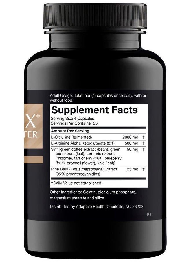 Nitric Oxide Booster Supplement - Nitric Oxide Flow, L-Arginine, L-Citrulline, Pine Bark Extract - Vasodilator - 100 Capsules