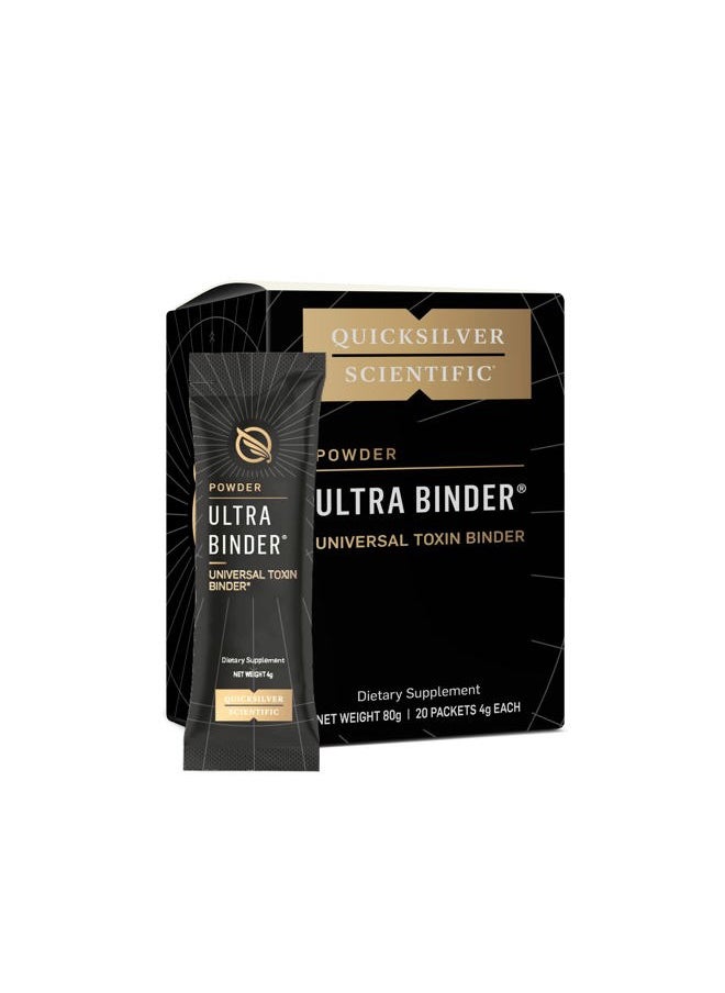Ultra Binder Stick Packets - Multi Toxin Binder with Bentonite Clay Powder, Zeolite Detox & Charcoal - Supplement for Gut Support & The Body's Toxin Removal Process (20 Sticks)