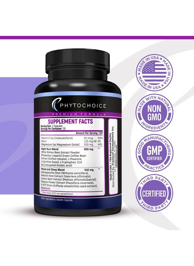 Night Time Weight Loss Pills -Carb Blocker Appetite Suppressant with Melatonin-Fat Burner Diet Pills that Work Fast for Women-Nighttime Metabolism Booster-Overnight Fat Burning Pills-1 Pack