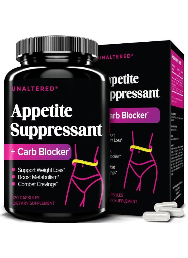 Appetite Suppressant for Women - Helps Manage Cravings, Promotes Fullness, & Supports Weight Loss - Natural Dietary Supplement with Chromium Picolinate & Glucomannan - 120 Vegan Capsules