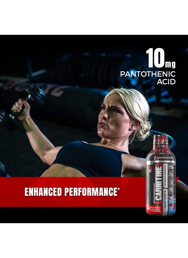 L-Carnitine Liquid 1500, Stimulant-Free Liquid Shots for Men & Women - Clean Workout Drink for Energy, Performance & Muscle Recovery - No Sugar, No Carbs - 31 Servings, Berry