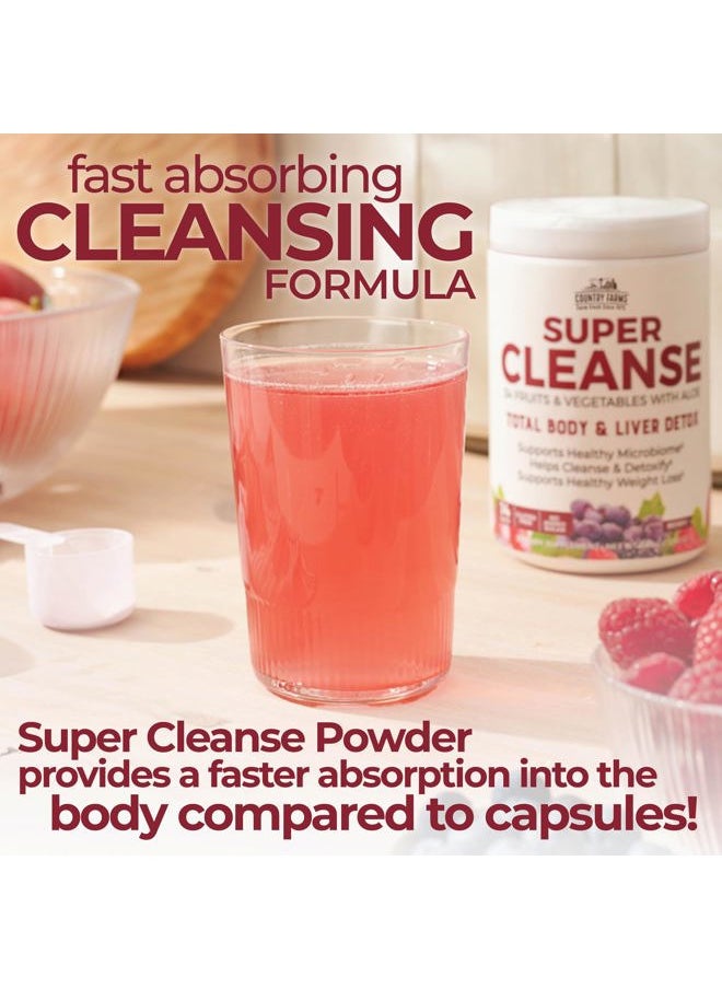 Super Cleanse, Super Juice Cleanse, Supports Healthy Digestive System, 34 Fruits and Vegetables with Aloe, Promotes Natural Detoxification, Drink Powder, 14 Servings, 9.88 Ounce
