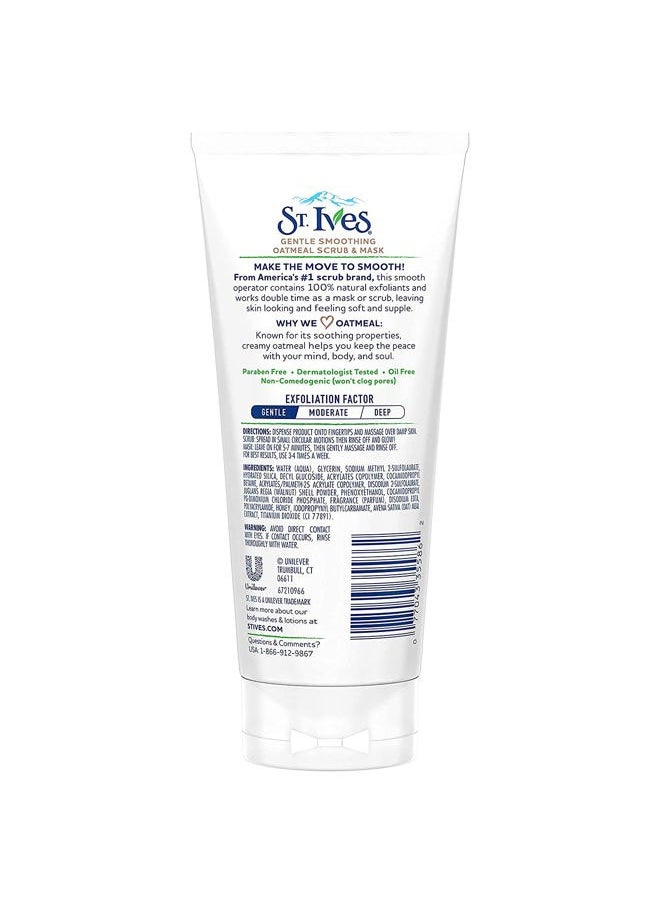 Nourishing and Smoothing Face Scrub and Mask with Oats, 6 ounces