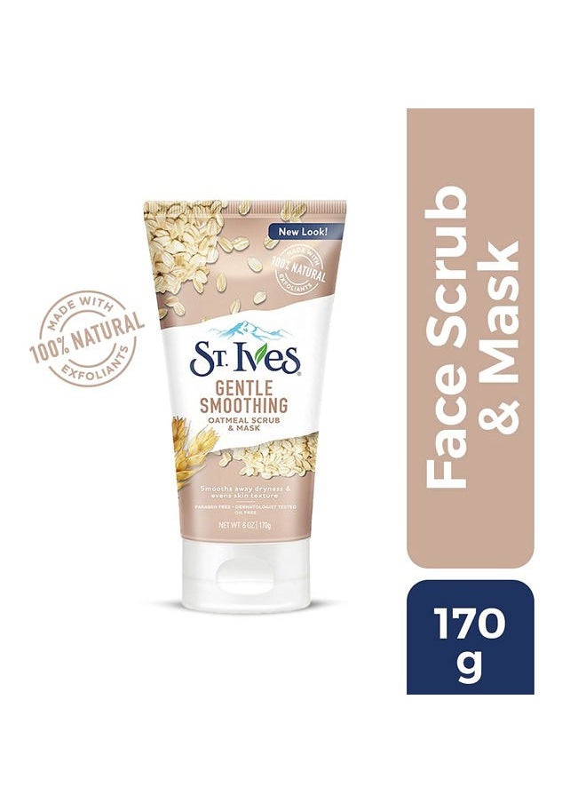 Nourishing and Smoothing Face Scrub and Mask with Oats, 6 ounces