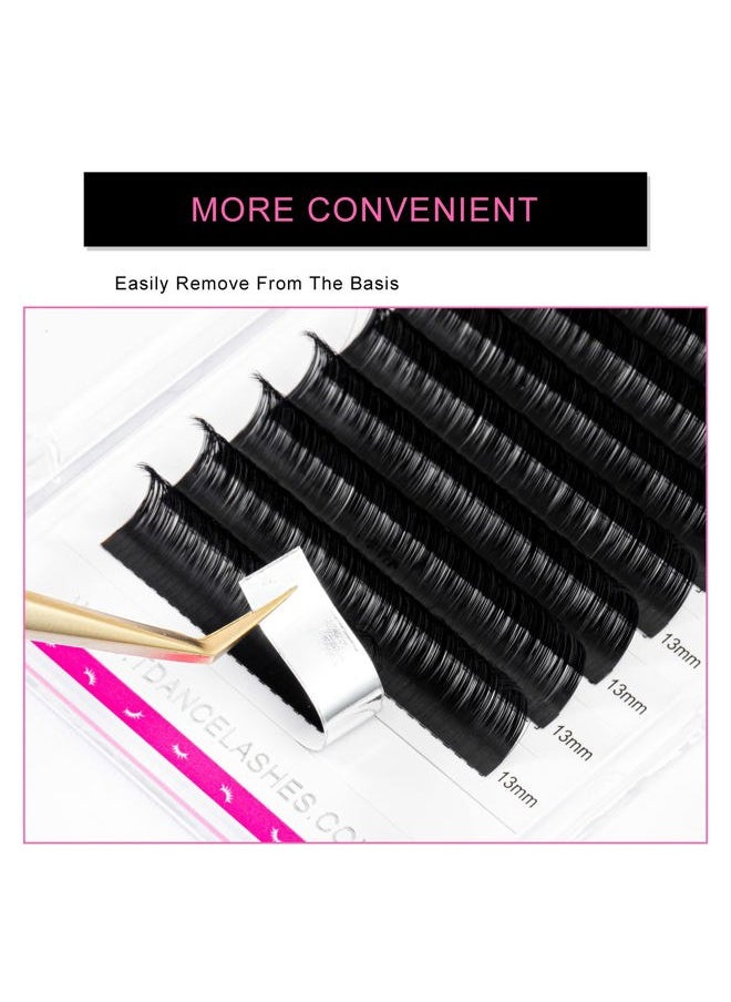 Premium DD Curl 0.05mm Thickness Semi Permanent Individual Eyelash Extensions Silk Volume Lashes Professional Salon Use Mixed 14-19mm Length In One Tray (DD-0.05,14-19mm)