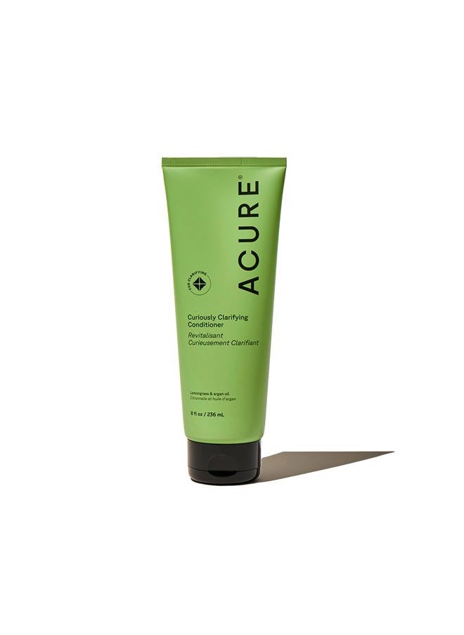 Curiously Clarifying Conditioner & Argan Gently Cleanses, Removes Buildup, Boost Shine & Replenishes Moisture Lemongrass 8 Fl Oz
