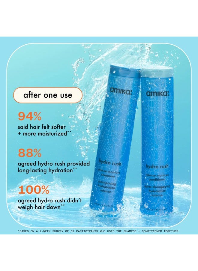 amika hydro rush intense moisture shampoo with hyaluronic acid, 275ml