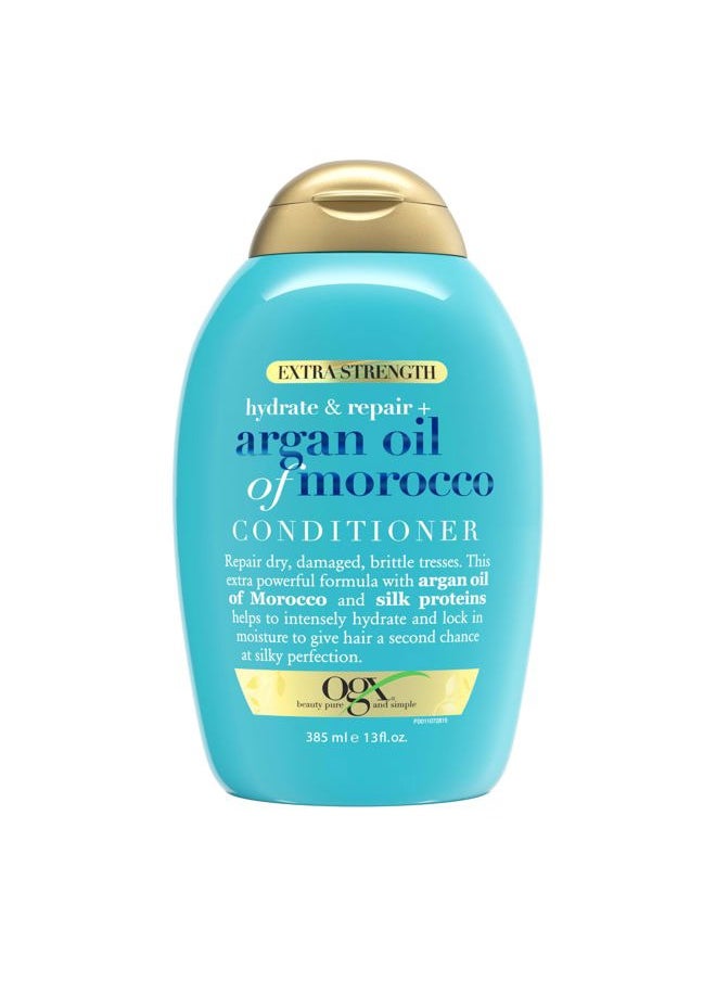 Extra Strength Hydrate & Repair Conditioner with Argan Oil of Morocco for Dry, Damaged Hair, 13 Fl Oz