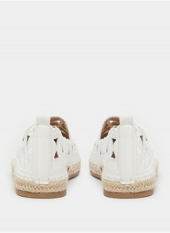 Embroidered Cut Out Espadrille Shoes