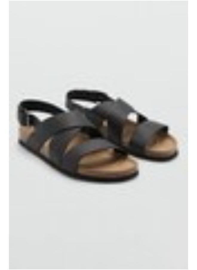 Casual Crossed Leather Buckle Sandal