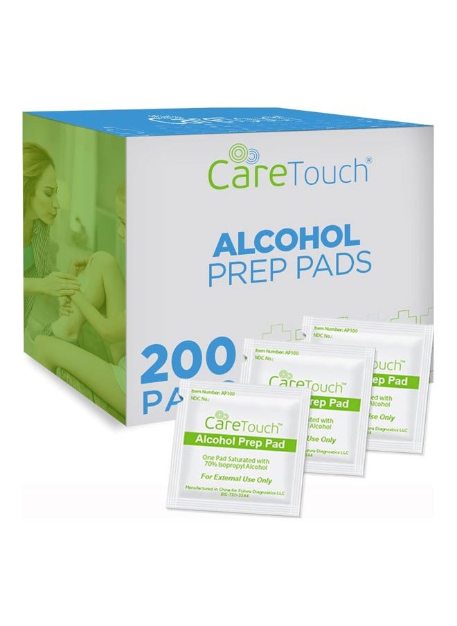 Alcohol Wipes | Individually Wrapped Alcohol Prep Pads with 70% Isopropyl Alcohol, Great for Medical & First Aid Kits | Sterile, Antiseptic 2-Ply Alcohol Swabs - 200 count