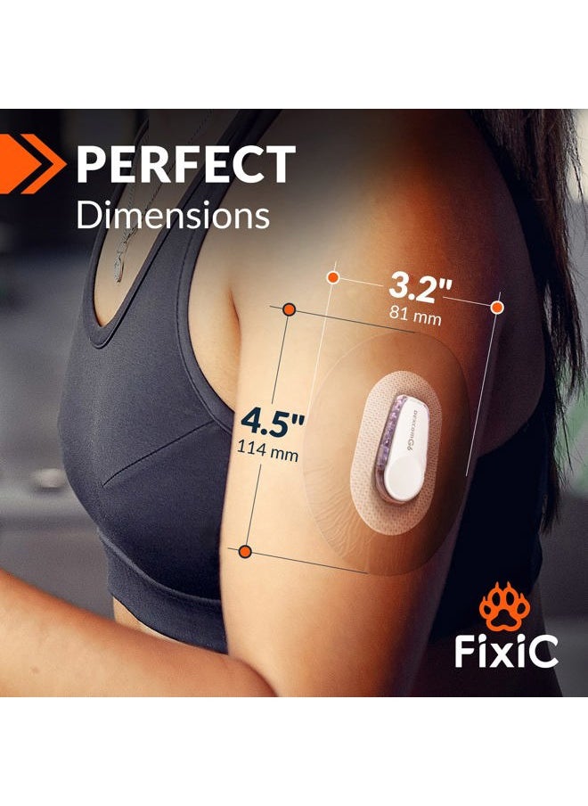 FixiC – Adhesive Patches for G6 – 25 Pack Premium Waterproof Adhesive Patches – Pre-Cut Back Paper – Adhesive Patch for G6 – Long Fixation! (Transparent)