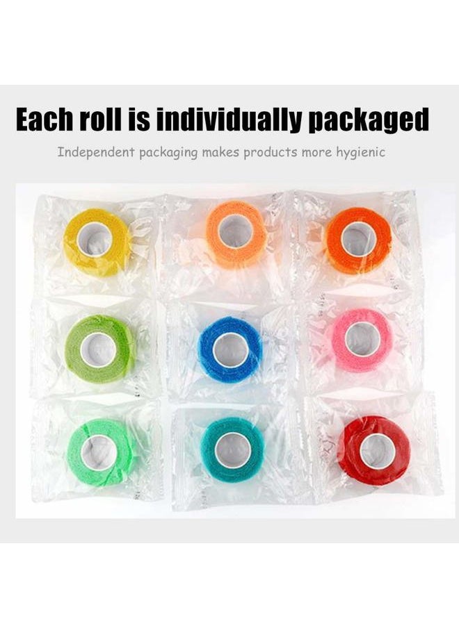(12-Pack) 1” x 5 Yards | Self Adhesive Bandage Wrap, Kuvvfe Athletic Elastic Cohesive Bandage for Sports Injury,Strain,Knee & Wrist,Ankle Sprains & Swelling First Aid
