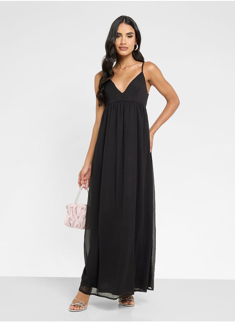 Onlsadia Life Strap Bow Maxi Dress