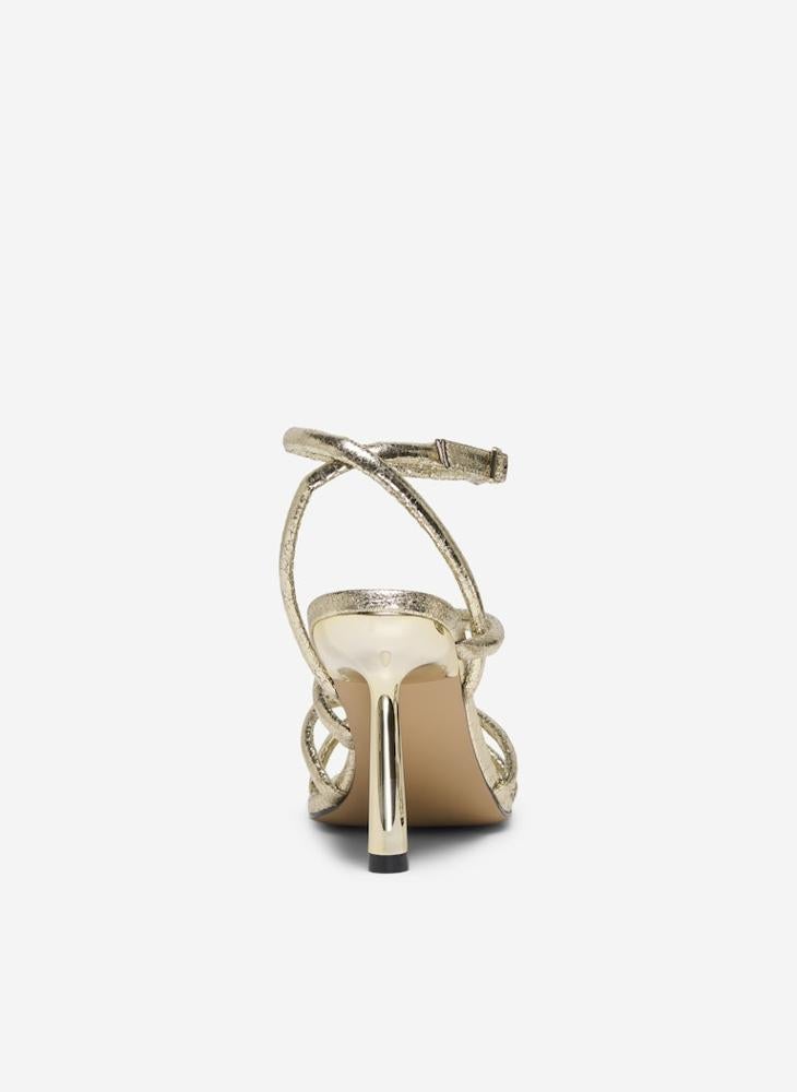 Onlamina-1 Pu Ankle Strap Heeled Sandals