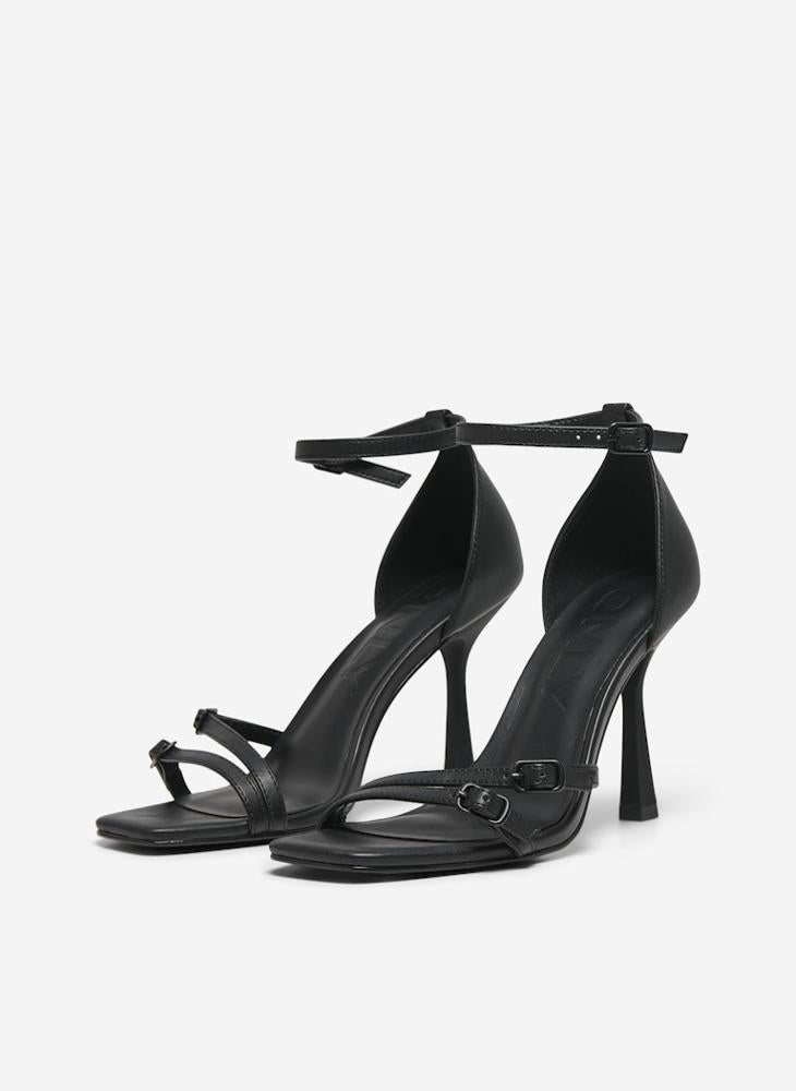 Onlaubrey-3 Pu Buckle Heeled Sandals