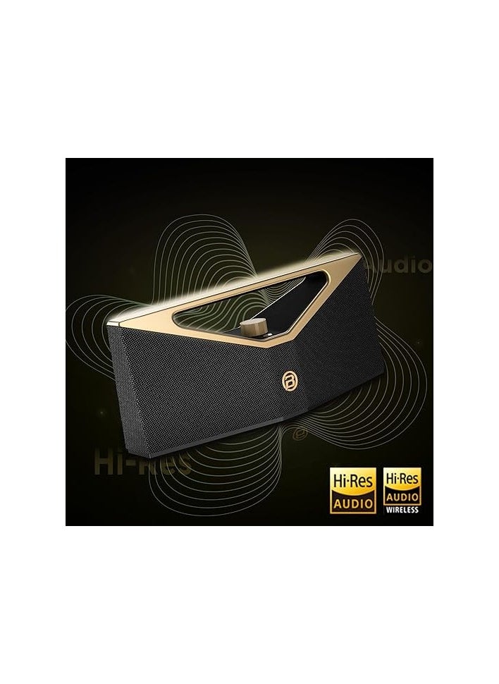 BUGANI Brief Pro Portable Bluetooth Speaker 160W, Hi-Res Audio, 12H Playtime, Loud Speaker with Subwoofer for Jazz, Outdoor Speaker for Camping, Beach, Party, Golden