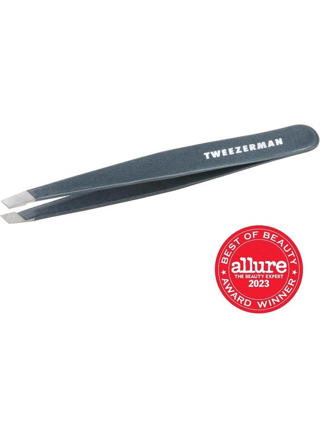 Stainless Steel Slant Tweezer - Eyebrow Tweezers for Women and Men (Blue Stone)