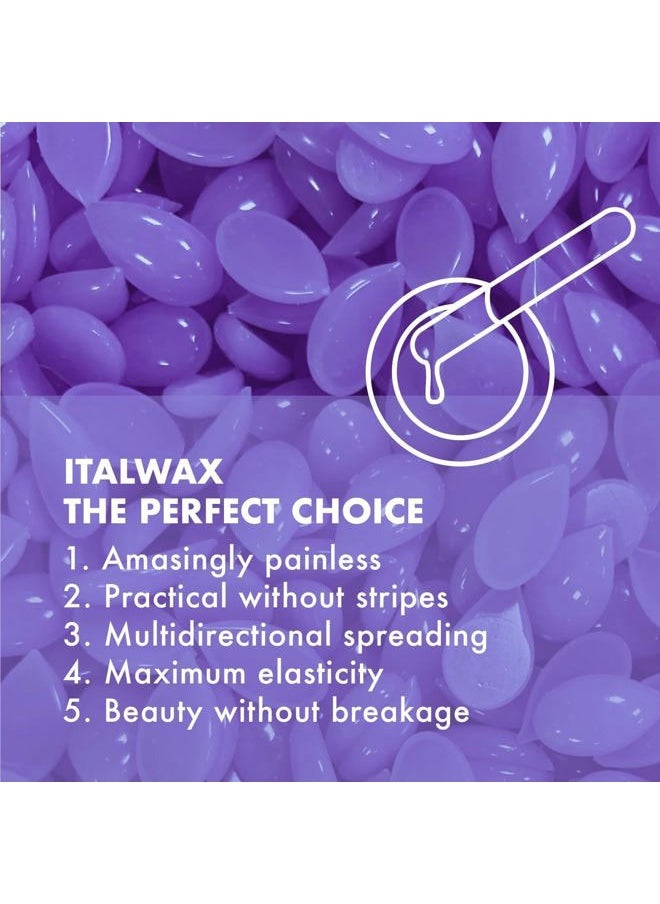 Top Line Orchid - 750g / 1.65lb - Hard wax beads for hair removal - Orchid fragrance - Synthetic formulation ideal for sensitive skins - Recommended for Bikini Area and Armpits