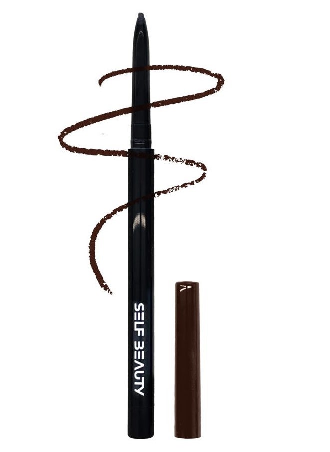 SELFBEAUTY Ultra Slim Waterproof Gel Eyeliner Pencil, Matte Brown, Retractable, Smooth Creamy Textured, Long Lasting, Waterproof, Smudge Proof, Easy Use
