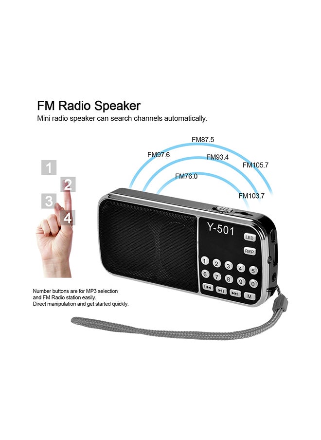 Digital Portable MP3 Speaker Audio Player V344 Black/Grey