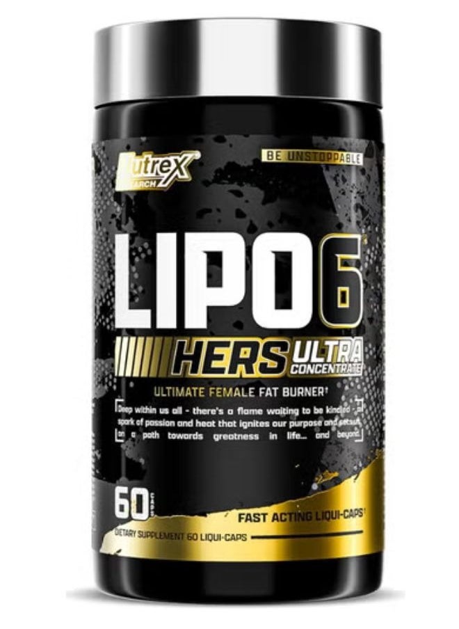 Lipo 6 Black Hers, Ultra Concentrate, Extreme Weight Loss Support, 60 Capsules