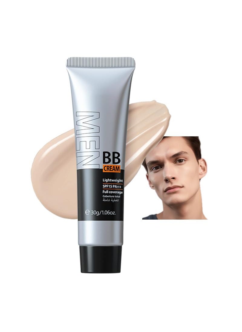 AKARY Hydrating Men BB Cream SPF 15 PA FullCoverage FoundationConcealer Mens Face Moisturizer Cream Evens Skin Tone Oil Control and Cover Flaws Natural Finish for All Skin Types Light 160