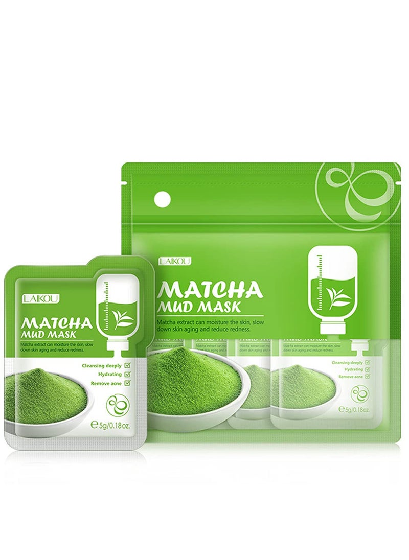 BEUKING Matcha Green Tea Face Mask 12 Pcs Deep Cleansing  Moisturizing Clay Mud Mask for Acne Blackheads Pore Remove SkinFriendly