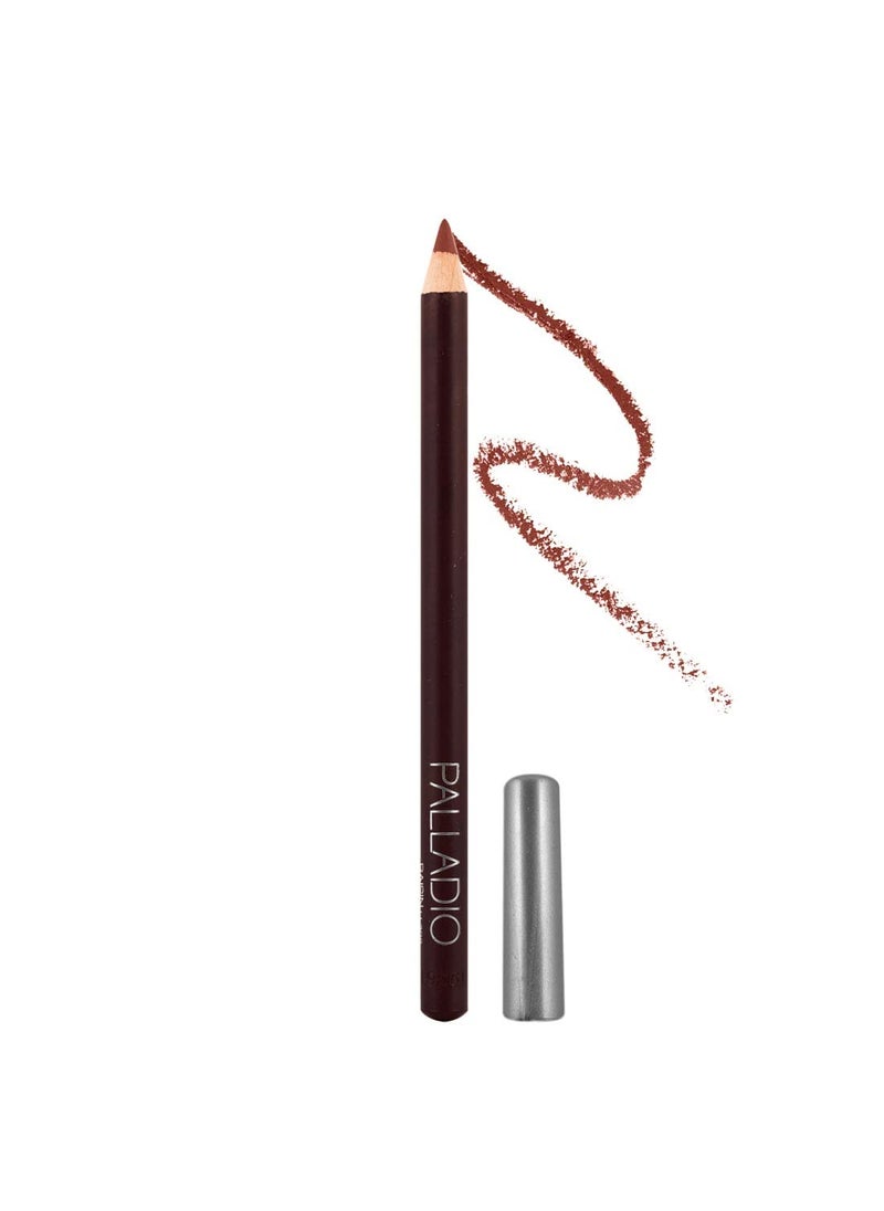 Palladio Lip Liner Pencil, Wooden, Firm yet Smooth, Contour and Line with Ease, Perfectly Outlined Lips, Comfortable, Hydrating, Moisturizing, Rich Pigmented Color, Long Lasting, Raisin