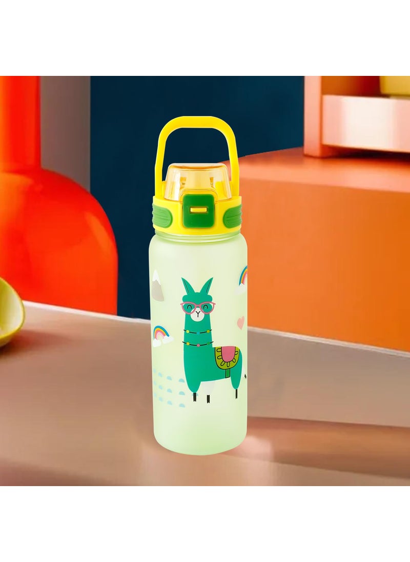 Kuber Industries Kids Water Bottle With Straw |Sipper Water Bottle For Kids Boys Girls| Water Bottle with Locking Flip Lid | 800 ml | Green | SYZ-7791A