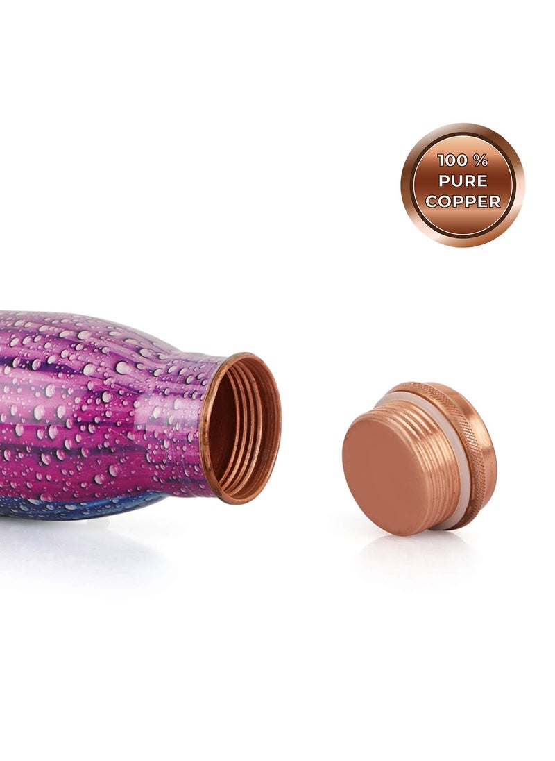 Cello Cop- Pura Good Earth Copper Bottle, 1000 Ml, Dew, Set of 1