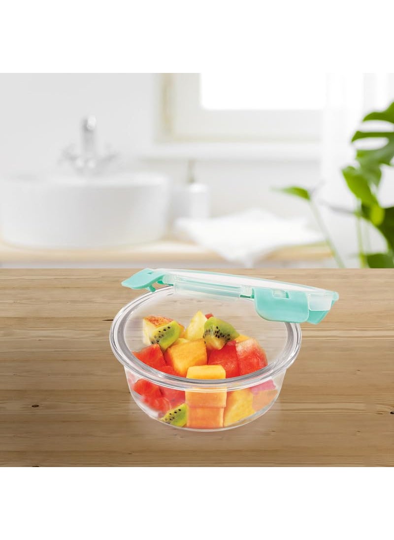 Allo Foodsafe Gift Box Combo 6 PC (Set of 3 Square 310ml, Set of 3 Round 390ml) | Microwave 450°C Oven Safe Bakeware Glass Container with Break Free Detachable Locks |