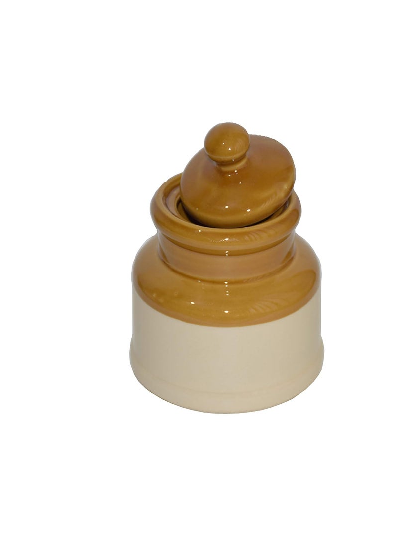 Pure Source India Ceramic Pickle Jar - 500 ml, 1 Piece, Multicolor