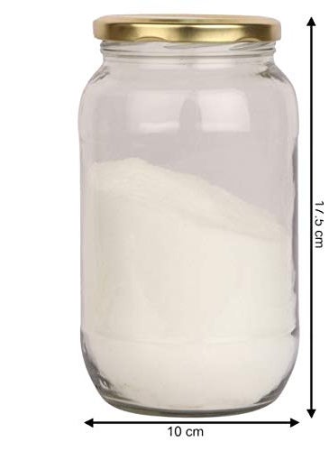 Pure Source India Glass Spice Jar Glass Container, 1 LTR, Set of 10, Transparent