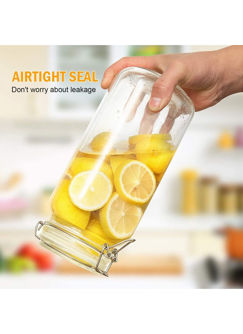 GINOYA BROTHERS - 1500 Ml Transparent Square Glass Jar Set With Transparent Air Tight Lid For Kitchen Storage (1)